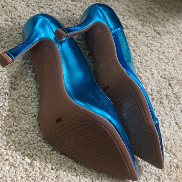 Kenneth Cole NEW electric blue turquoise transparent pumps heels size 7.5 - Picture 10 of 11